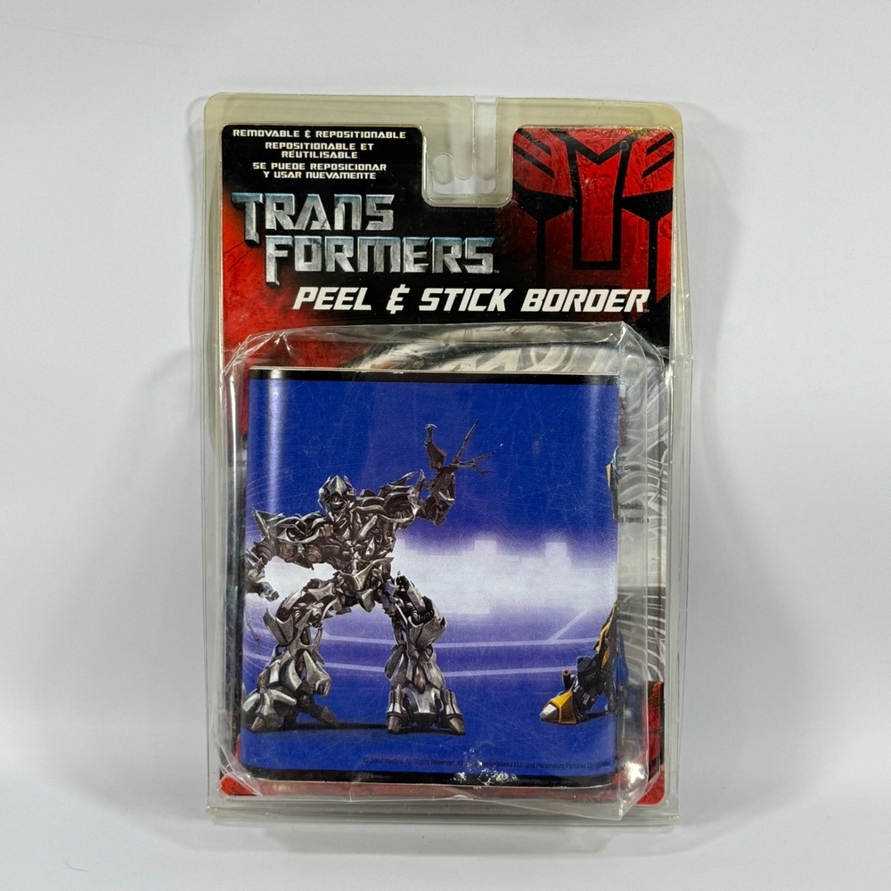 VTG Transformers Peel & Stick Wall Border Kids Room‎ 15ft Blue NEW 2007 Movie